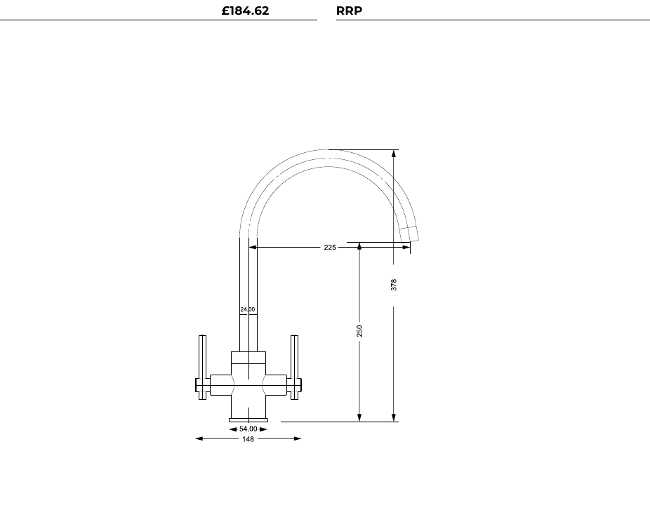 Harlyn Penpol technical drawing — dimensions