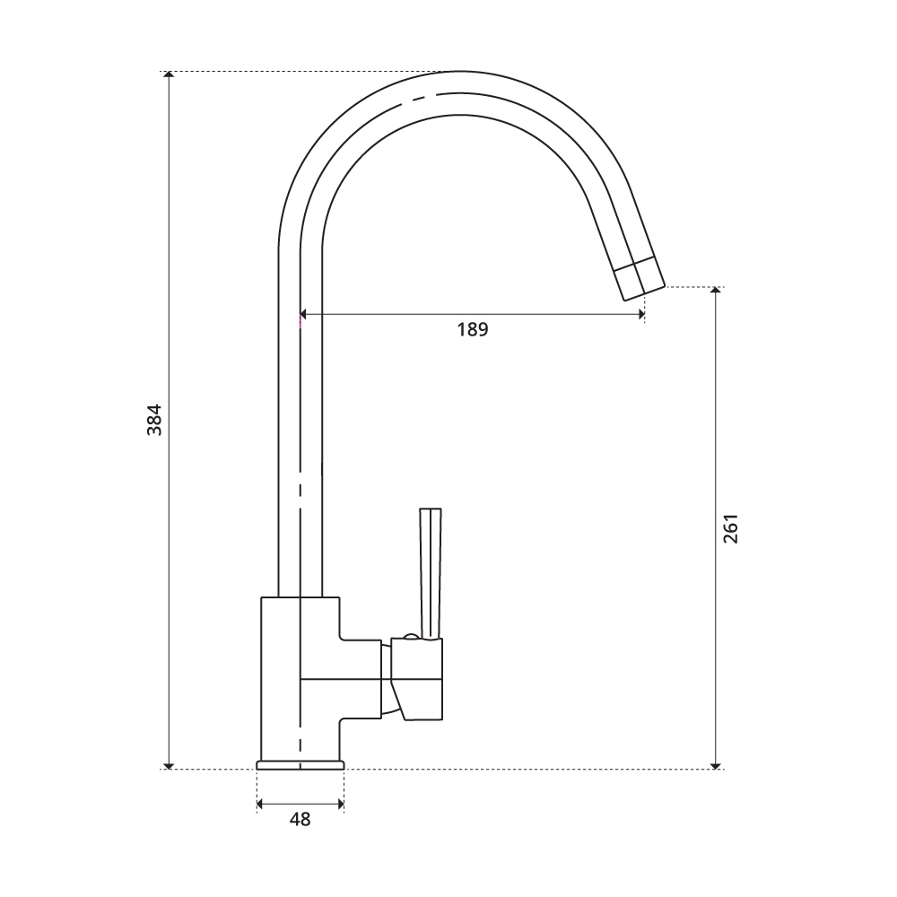 Harlyn Treen technical drawing — dimensions