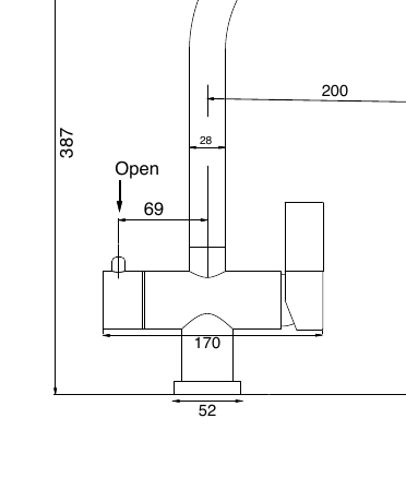 Harlyn Trelyn Trelyn Modern Twist technical drawing — dimensions